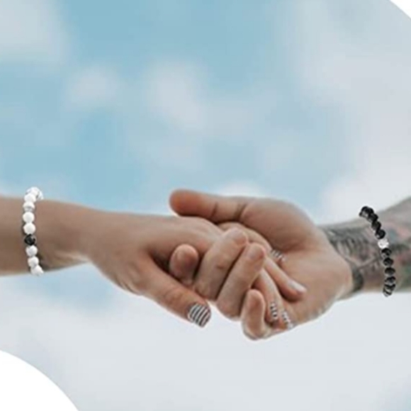 New Lava Rock Howlite Essential Couples love Healing Bracelets - Picture 2 of 7